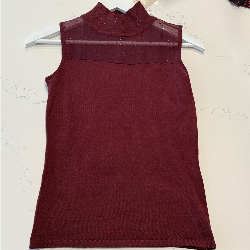 Elegant Burgundy Sleeveless Top